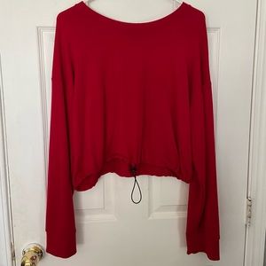 Red forever21 sweater crop top